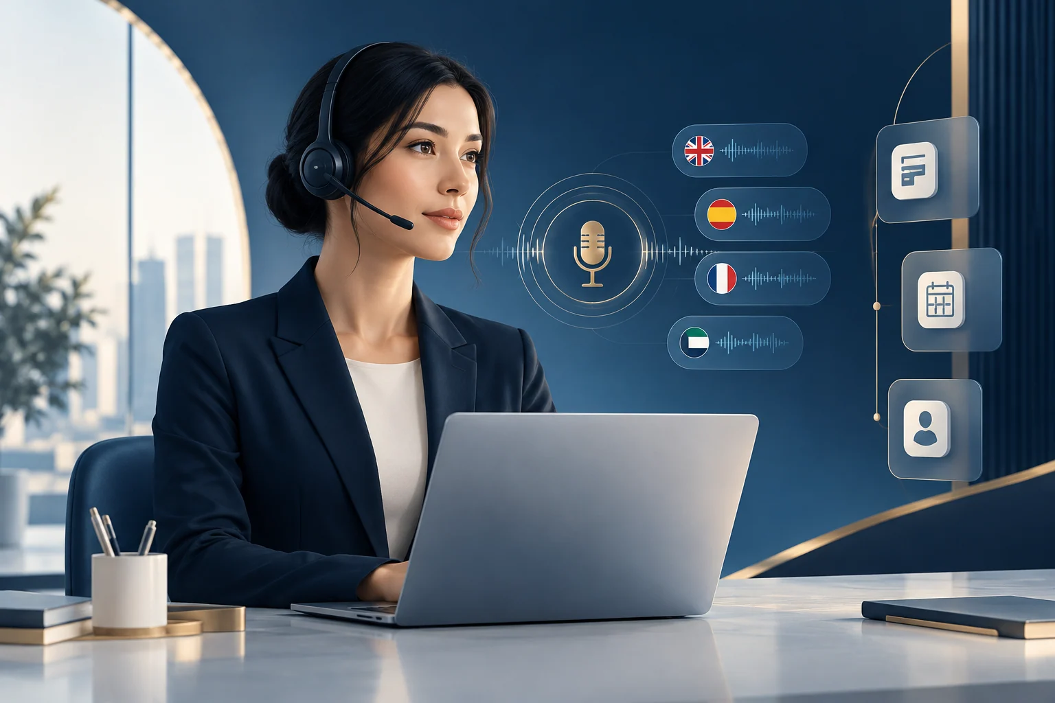 Illustrative visual for Multilingual AI Customer Support & Voice Agent