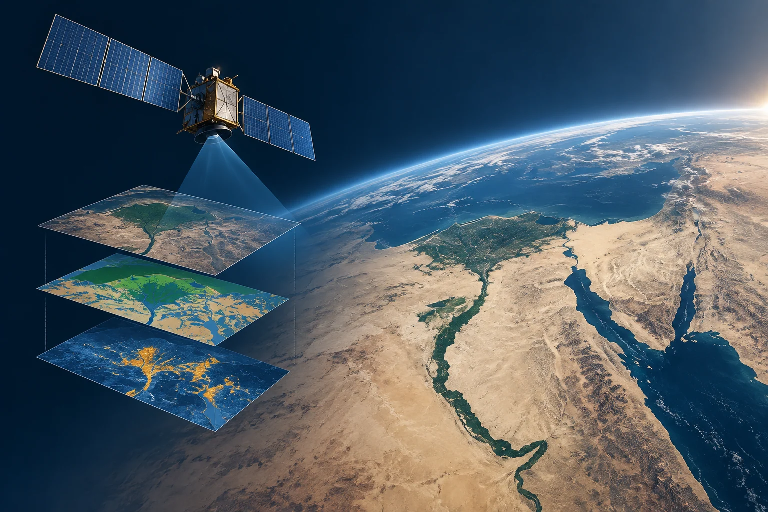 Illustrative visual for Egyptian Space Agency — Earth Observation & Terrain Analytics