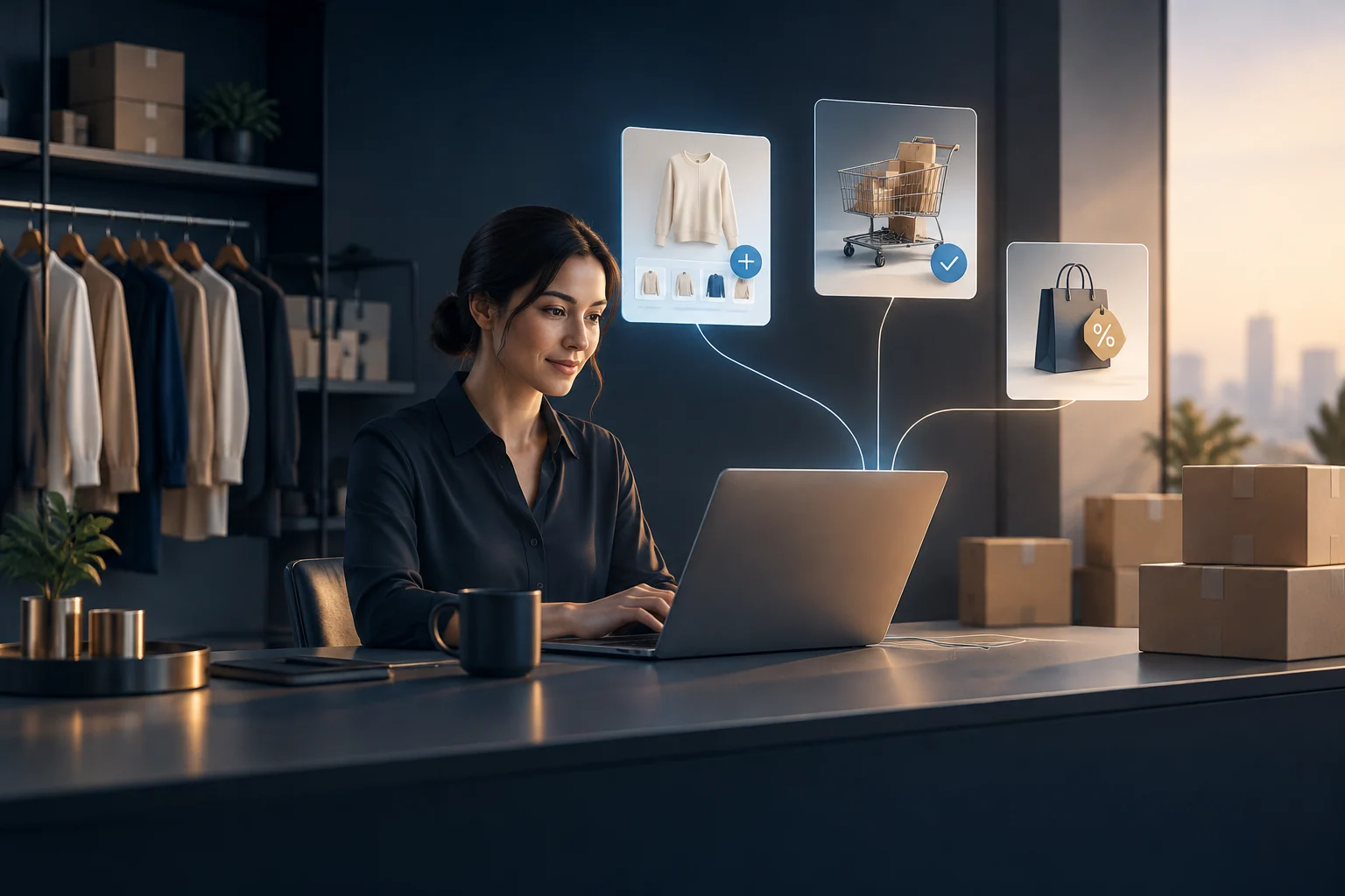 Illustrative visual for Super Commerce MCP — AI-Controlled E-commerce Operations